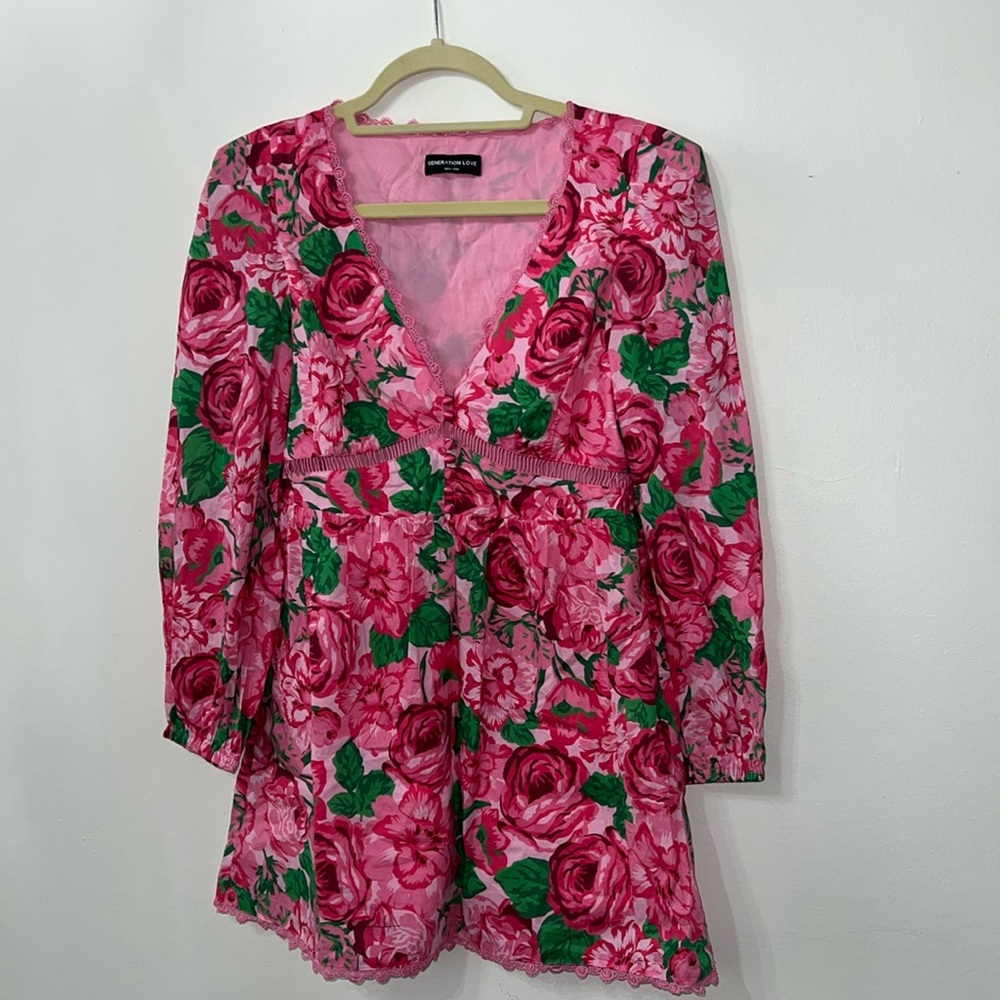 Generation Love Felicia Poplin Floral Mini Dress NWOT - Picture 3 of 7
